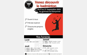 Venez découvrir le Badminton
